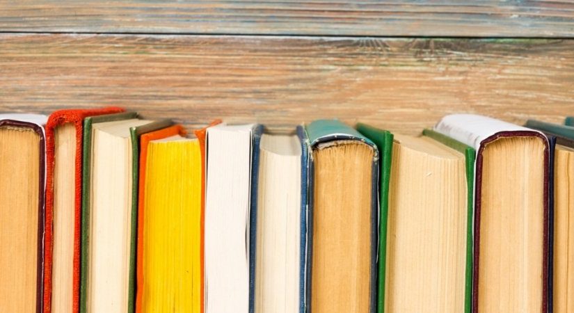 Eight books in the library
